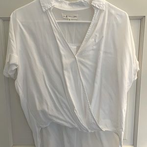 Lou & Grey Loft white short sleeve blouse